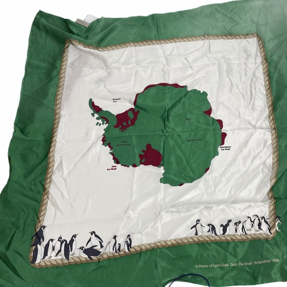 Vintage Accessories - Vintage Silk scarf Antarctica Getz Ice Shelf